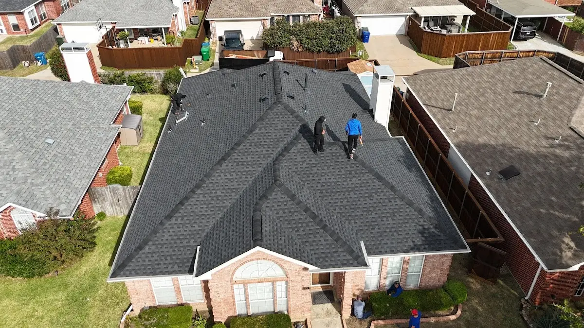 Slate & Tile Roof Repair work in progress on a Destrehan property